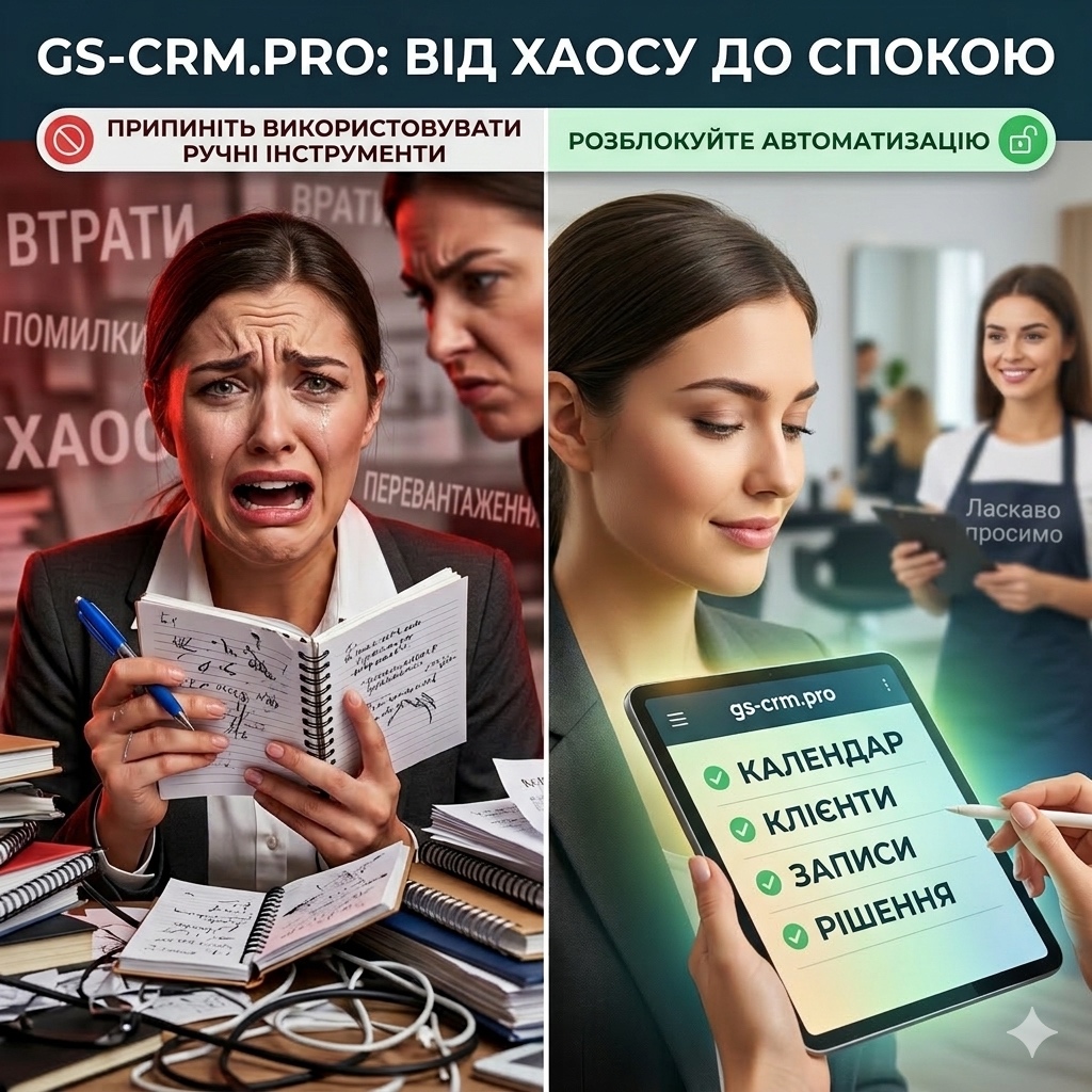 Порівняння роботи майстра до та після використання GS CRM