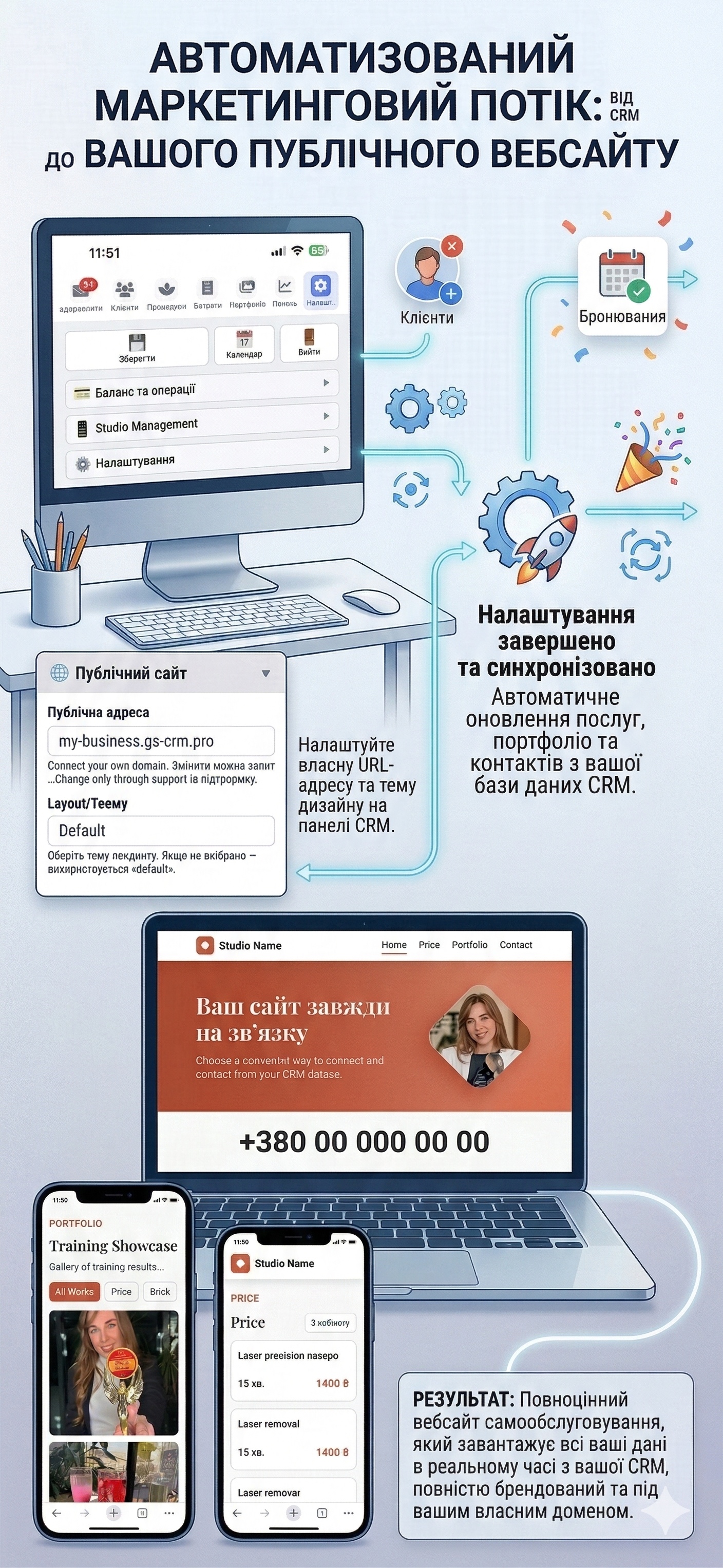 Публічний маркетинговий сайт із CRM